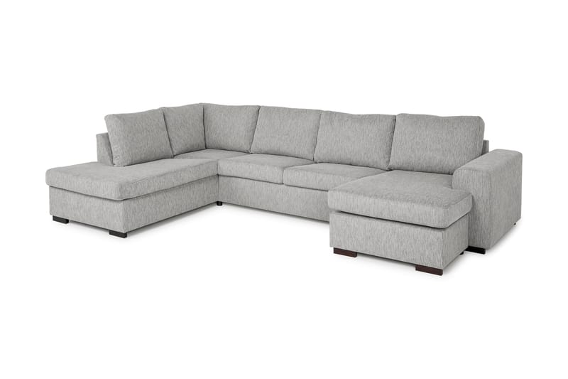 Link 5-seters Venstrevendt U-formet X-Large Sofa med Divan og Sjeselong i Stoff - Lys grå - Møbler - Sofaer - U-sofa