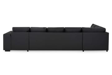 Link 5-seters Venstrevendt U-formet XX-Large Sofa med Divan og Sjeselong i Kunstlær - Svart - Møbler - Sofaer - U-sofa