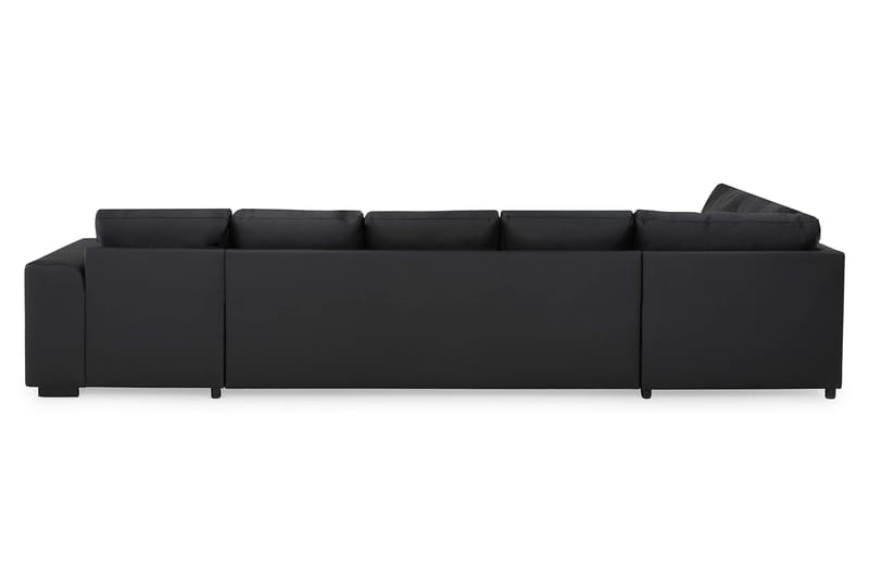 Link 5-seters Venstrevendt U-formet XX-Large Sofa med Divan og Sjeselong i Kunstlær - Svart - Møbler - Sofaer - U-sofa