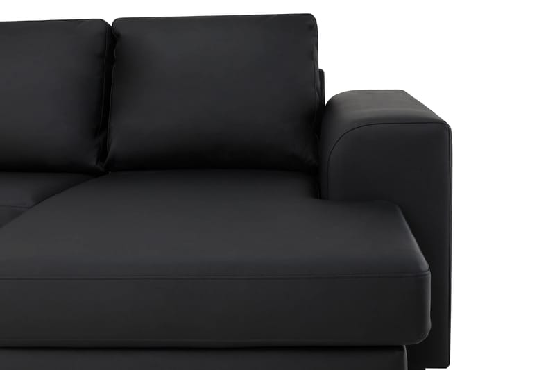 Link 5-seters Venstrevendt U-formet XX-Large Sofa med Divan og Sjeselong i Kunstlær - Svart - Møbler - Sofaer - U-sofa