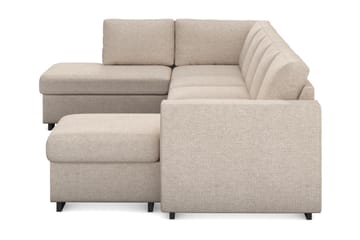 Link 5-seters Venstrevendt U-formet XX-Large Sofa med Divan og Sjeselong i Stoff - Beige - Møbler - Sofaer - U-sofa