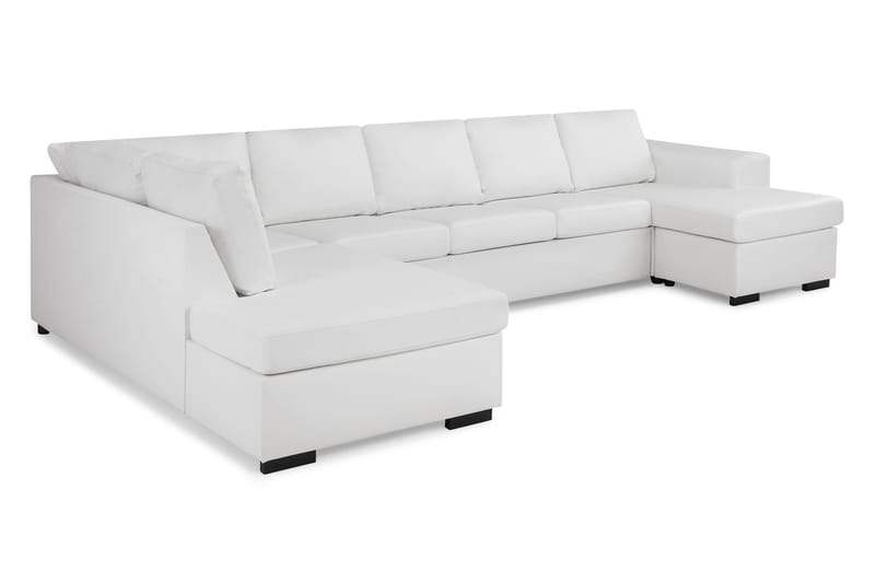 Link 5-seters Venstrevendt U-formet XX-Large Sofa med Divan og Sjeselong i Stoff - Hvit - Møbler - Sofaer - U-sofa
