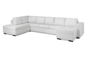 Link 5-seters Venstrevendt U-formet XX-Large Sofa med Divan og Sjeselong i Stoff - Hvit - Møbler - Sofaer - U-sofa