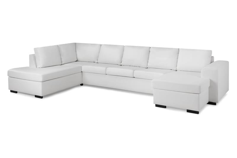 Link 5-seters Venstrevendt U-formet XX-Large Sofa med Divan og Sjeselong i Stoff - Hvit - Møbler - Sofaer - U-sofa