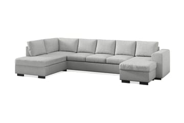 Link 5-seters Venstrevendt U-formet XX-Large Sofa med Divan og Sjeselong i Stoff - Lys grå - Møbler - Sofaer - U-sofa