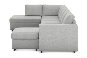 Link 5-seters Venstrevendt U-formet XX-Large Sofa med Divan og Sjeselong i Stoff - Lys grå - Møbler - Sofaer - U-sofa