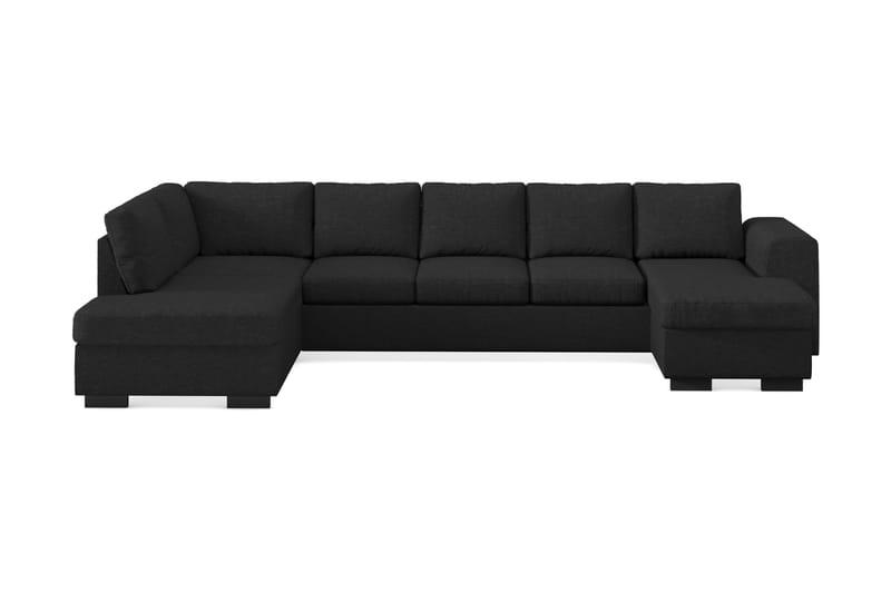 Link 5-seters Venstrevendt U-formet XX-Large Sofa med Divan og Sjeselong i Stoff - Svart - Møbler - Sofaer - U-sofa