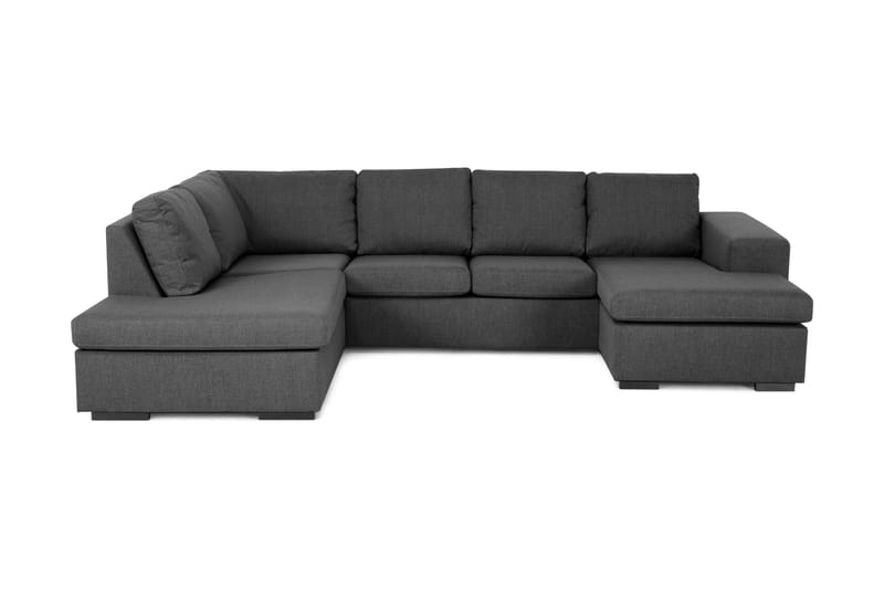Memphis 4-seters Venstrevendt U-formet Sofa med Divan og Sjeselong i Stoff - Mørk grå - Møbler - Sofaer - U-sofa