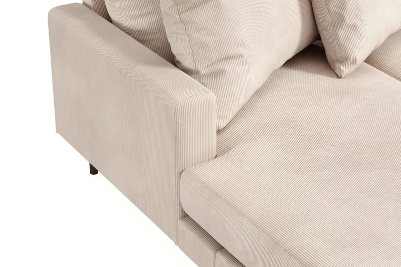 Menard 4-seters Høyrevendt Stor U-formet Dyp Sofa med Divan og Sjeselong i Manchester - Beige - Møbler - Sofaer - U-sofa