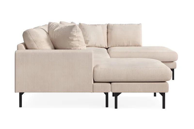 Menard 4-seters Høyrevendt Stor U-formet Dyp Sofa med Divan og Sjeselong i Manchester - Beige - Møbler - Sofaer - U-sofa