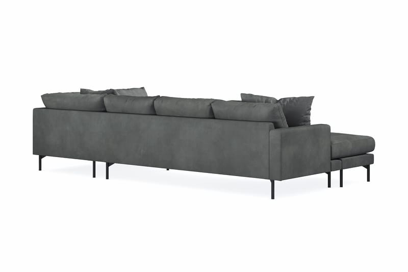 Menard 4-seters Høyrevendt Stor U-formet Dyp Sofa med Divan og Sjeselong i Manchester - Grå - Møbler - Sofaer - U-sofa