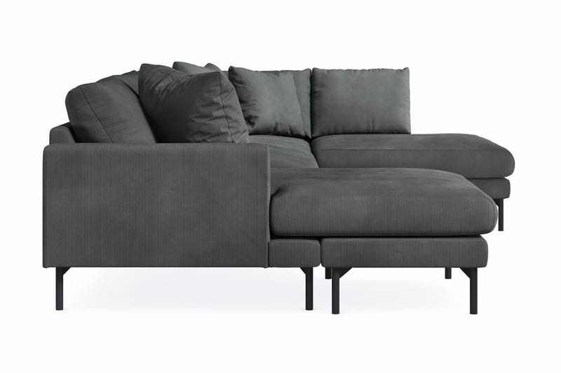 Menard 4-seters Høyrevendt Stor U-formet Dyp Sofa med Divan og Sjeselong i Manchester - Grå - Møbler - Sofaer - U-sofa