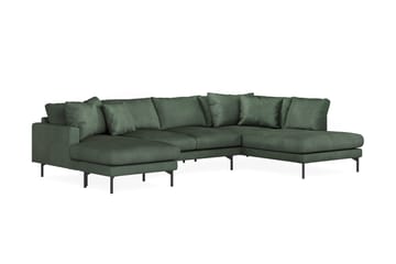 Menard 4-seters Høyrevendt Stor U-formet Dyp Sofa med Divan og Sjeselong i Manchester - Grønn - Møbler - Sofaer - U-sofa