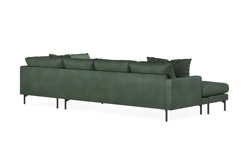 Menard 4-seters Høyrevendt Stor U-formet Dyp Sofa med Divan og Sjeselong i Manchester - Grønn - Møbler - Sofaer - U-sofa