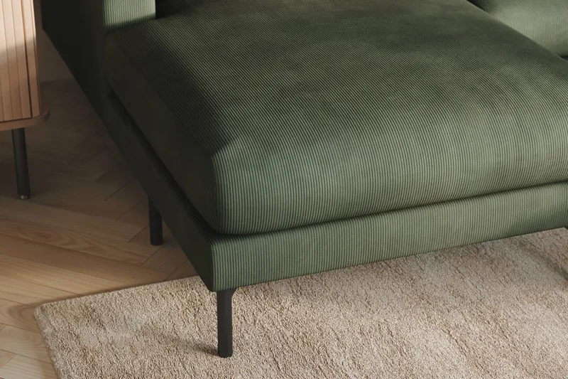 Menard 4-seters Høyrevendt Stor U-formet Dyp Sofa med Divan og Sjeselong i Manchester - Grønn - Møbler - Sofaer - U-sofa