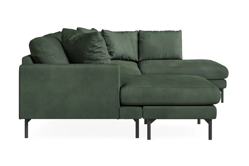 Menard 4-seters Høyrevendt Stor U-formet Dyp Sofa med Divan og Sjeselong i Manchester - Grønn - Møbler - Sofaer - U-sofa