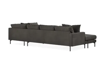 Menard 4-seters Høyrevendt Stor U-formet Dyp Sofa med Divan og Sjeselong i Manchester - Mørk grå - Møbler - Sofaer - U-sofa