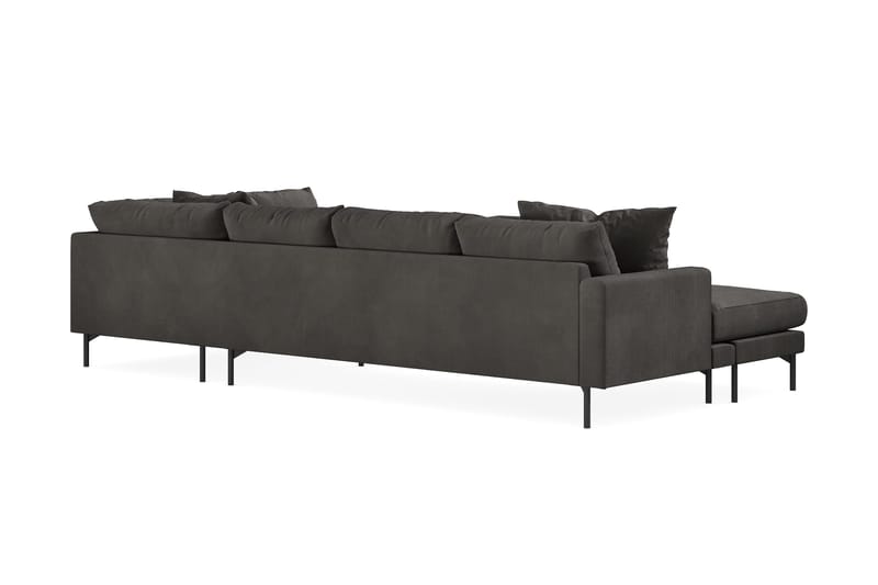 Menard 4-seters Høyrevendt Stor U-formet Dyp Sofa med Divan og Sjeselong i Manchester - Mørk grå - Møbler - Sofaer - U-sofa