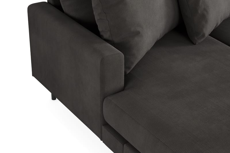 Menard 4-seters Høyrevendt Stor U-formet Dyp Sofa med Divan og Sjeselong i Manchester - Mørk grå - Møbler - Sofaer - U-sofa