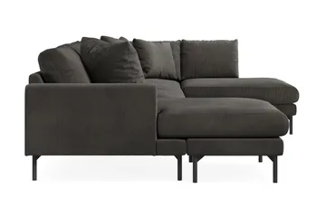 Menard 4-seters Høyrevendt Stor U-formet Dyp Sofa med Divan og Sjeselong i Manchester - Mørk grå - Møbler - Sofaer - U-sofa