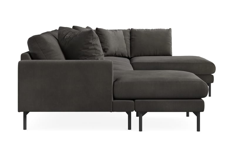 Menard 4-seters Høyrevendt Stor U-formet Dyp Sofa med Divan og Sjeselong i Manchester - Mørk grå - Møbler - Sofaer - U-sofa