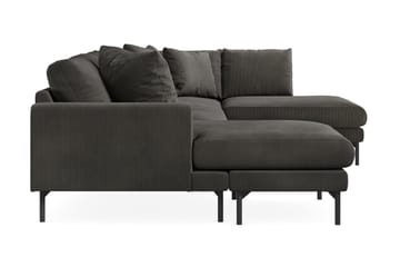 Menard 4-seters Høyrevendt Stor U-formet Dyp Sofa med Divan og Sjeselong i Manchester - Mørk grå - Møbler - Sofaer - U-sofa