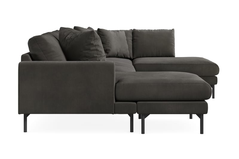 Menard 4-seters Høyrevendt Stor U-formet Dyp Sofa med Divan og Sjeselong i Manchester - Mørk grå - Møbler - Sofaer - U-sofa