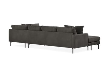 Menard 4-seters Høyrevendt Stor U-formet Dyp Sofa med Divan og Sjeselong i Manchester - Mørk grå - Møbler - Sofaer - U-sofa