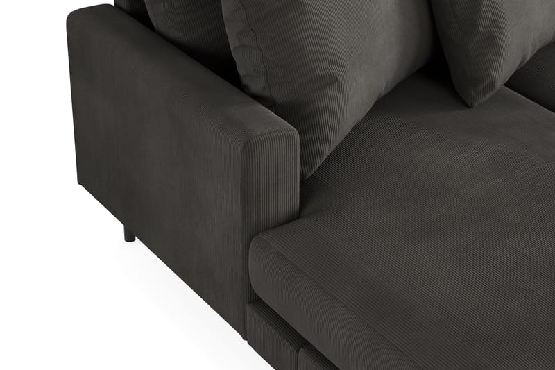 Menard 4-seters Høyrevendt Stor U-formet Dyp Sofa med Divan og Sjeselong i Manchester - Mørk grå - Møbler - Sofaer - U-sofa