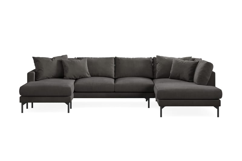 Menard 4-seters Høyrevendt Stor U-formet Dyp Sofa med Divan og Sjeselong i Manchester, Mørk grå