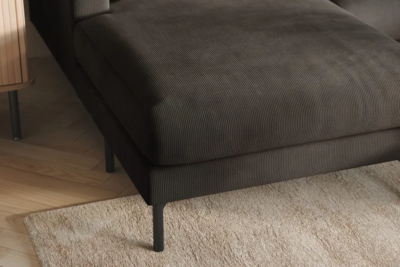 Menard 4-seters Høyrevendt Stor U-formet Dyp Sofa med Divan og Sjeselong i Manchester - Mørk grå - Møbler - Sofaer - U-sofa