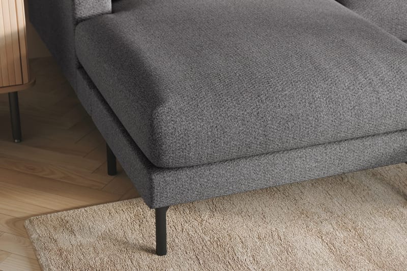 Menard 4-seters Høyrevendt Stor U-formet Dyp Sofa med Divan og Sjeselong i Stoff - Mørk grå - Møbler - Sofaer - U-sofa