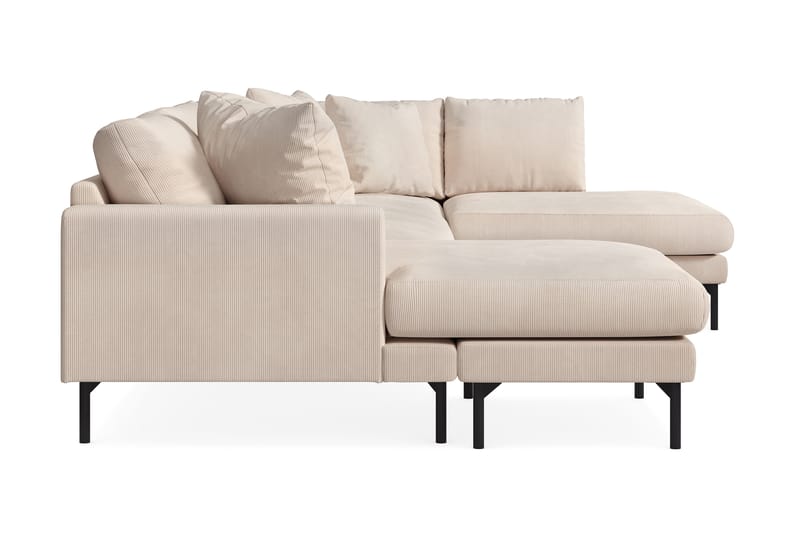 Menard 4-seters Høyrevendt U-formet Sofa med Divan og Sjeselong i Manchester - Beige - Møbler - Sofaer - U-sofa