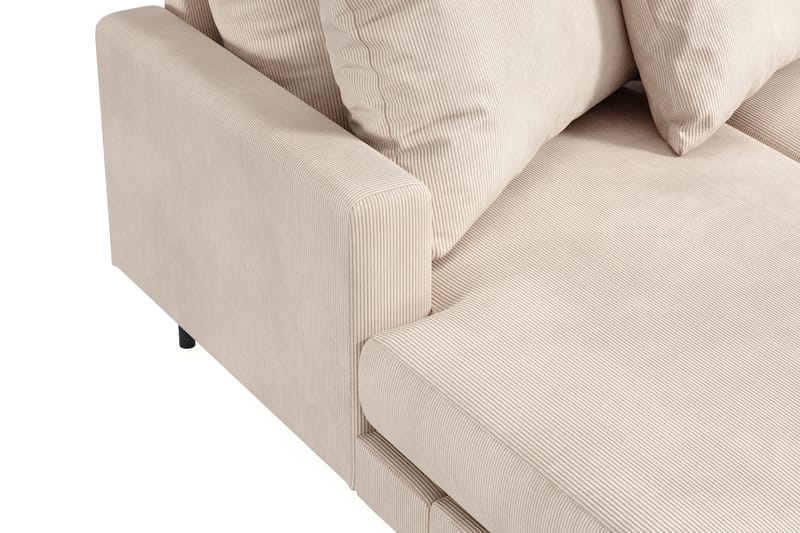 Menard 4-seters Høyrevendt U-formet Sofa med Divan og Sjeselong i Manchester - Beige - Møbler - Sofaer - U-sofa