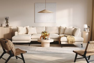 Menard 4-seters Høyrevendt U-formet Sofa med Divan og Sjeselong i Manchester - Beige - Møbler - Sofaer - U-sofa