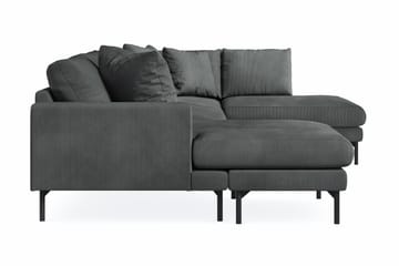Menard 4-seters Høyrevendt U-formet Sofa med Divan og Sjeselong i Manchester - Grå - Møbler - Sofaer - U-sofa