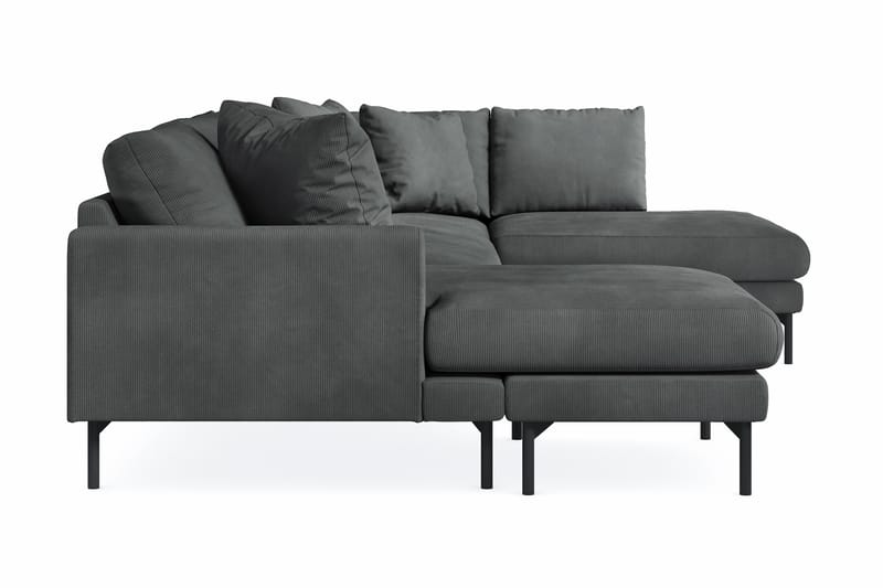Menard 4-seters Høyrevendt U-formet Sofa med Divan og Sjeselong i Manchester - Grå - Møbler - Sofaer - U-sofa