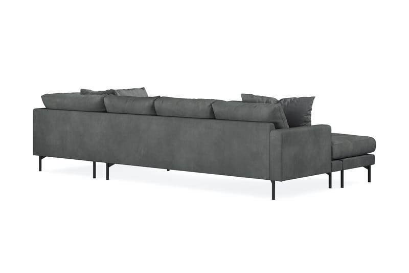 Menard 4-seters Høyrevendt U-formet Sofa med Divan og Sjeselong i Manchester - Grå - Møbler - Sofaer - U-sofa
