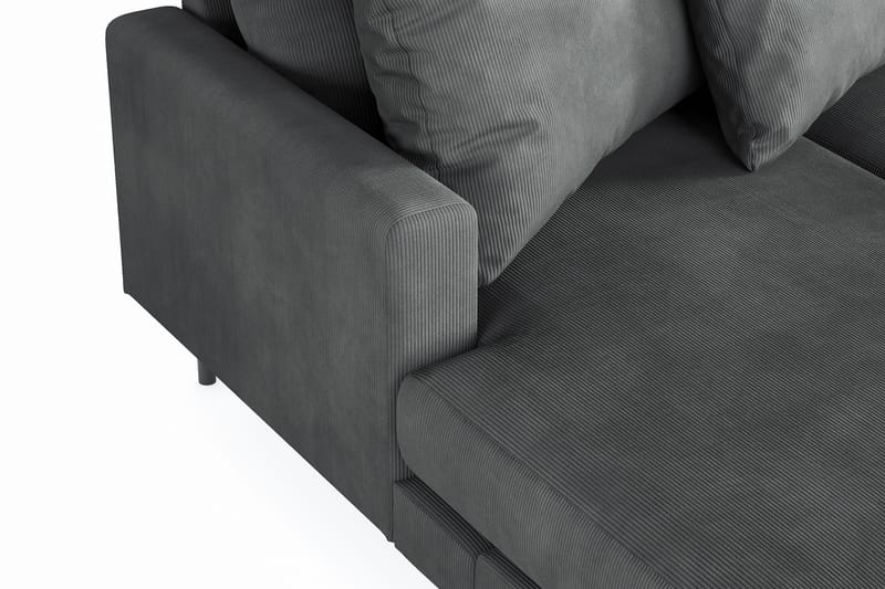 Menard 4-seters Høyrevendt U-formet Sofa med Divan og Sjeselong i Manchester - Grå - Møbler - Sofaer - U-sofa