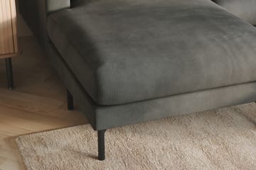 Menard 4-seters Høyrevendt U-formet Sofa med Divan og Sjeselong i Manchester - Grå - Møbler - Sofaer - U-sofa