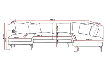 Menard 4-seters Høyrevendt U-formet Sofa med Divan og Sjeselong i Manchester - Grønn - Møbler - Sofaer - U-sofa