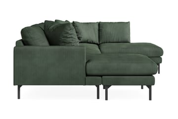 Menard 4-seters Høyrevendt U-formet Sofa med Divan og Sjeselong i Manchester - Grønn - Møbler - Sofaer - U-sofa