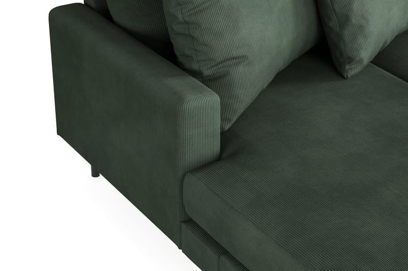 Menard 4-seters Høyrevendt U-formet Sofa med Divan og Sjeselong i Manchester - Grønn - Møbler - Sofaer - U-sofa