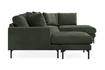 Menard 4-seters Høyrevendt U-formet Sofa med Divan og Sjeselong i Manchester - Mørk grønn - Møbler - Sofaer - U-sofa