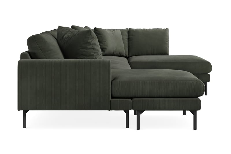 Menard 4-seters Høyrevendt U-formet Sofa med Divan og Sjeselong i Manchester - Mørk grønn - Møbler - Sofaer - U-sofa