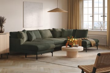 Menard 4-seters Høyrevendt U-formet Sofa med Divan og Sjeselong i Manchester - Mørk grønn - Møbler - Sofaer - U-sofa
