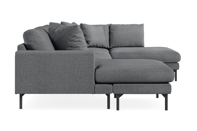 Menard 4-seters Høyrevendt U-formet Sofa med Divan og Sjeselong i Stoff - Mørk grå - Møbler - Sofaer - U-sofa