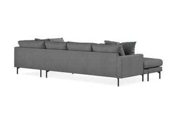 Menard 4-seters Høyrevendt U-formet Sofa med Divan og Sjeselong i Stoff - Mørk grå - Møbler - Sofaer - U-sofa