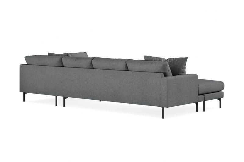 Menard 4-seters Høyrevendt U-formet Sofa med Divan og Sjeselong i Stoff - Mørk grå - Møbler - Sofaer - U-sofa