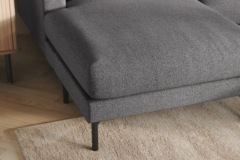 Menard 4-seters Høyrevendt U-formet Sofa med Divan og Sjeselong i Stoff - Mørk grå - Møbler - Sofaer - U-sofa